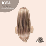 [FINAL SALE] JBEXTENSION 22 Inches Pink Sorbet Pre-Cut Snowflake Lace Frontlace Glueless Wig KEL PINK SORBET【PERMATEASE】【BENDY EAR TABS】- M/L
