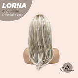 JBEXTENSION 18 Inches Ash Blonde Curly Pre-Cut Snowflake Lace Frontlace Glueless Wig LORNA SNOWFLAKE ASH BLONDE【PERMATEASE】【BENDY EAR TABS】