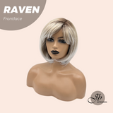 JBEXTENSION 12 Inches Ash Grey Pre-Cut Side Part Frontlace Glueless Black Sapphire Wig RAVEN- BLACK SAPPHIRE【BENDY EAR TABS】