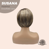 JBEXTENSION 9 Inches Hazelnut Pre-Cut Side Part Snowflake Lace Frontlace Glueless Wig SUSANA HAZELNUT【BENDY EAR TABS】