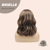 JBEXTENSION 12 Inches Bob Mocha Brown Wavy Wig with Bangs BRIELLE MOCHA BROWN