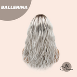 JBEXTENSION 18 Inches Wave Silver Wig with Dark Root Women Fashion Full Machine Wig BALLERINA【PERMATEASE】