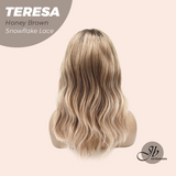 [PRE-ORDER] JBEXTENSION 18 Inches Honey Brown Pre-Cut Snowflake Lace Frontlace Glueless Wig TERESA HONEY BROWN【PERMATEASE】【BENDY EAR TABS】- M/L