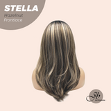 JBEXTENSION Peluca de encaje frontal para mujer de longitud media marrón de 22 pulgadas ROBY 150% de densidad