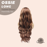 JBEXTENSION 28 Inches Scalpiana Long Wave Toasted Sienna 3.5X4 Hard Silky Top Natural Scalp Effect Wig with Bangs OSSIE LONG - TOASTED SIENNA