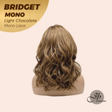 JBEXTENSION BRIDGET MONO Monofilament Handmade Wig 6X5 Full Monofilament Hand Tied Top Wig 15 Inches Light Chocolate Mono Lace Wig With Anti-slip Silicone Strips Glueless Wig BRIDGET MONO LIGHT CHOCOLATE【BENDY EAR TABS】