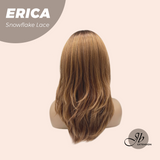 JBEXTENSION 18 Inches Curly Copper Pre-Cut T Part Snowflake Lace Frontlace Glueless Black Sapphire Wig ERICA【BENDY EAR TABS】