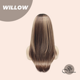 JBEXTENSION 22 Inches Chestnut Brown with Honey Blonde Highlights Wig WILLOW