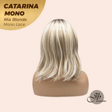 JBEXTENSION CATARINA MONO Full Monofilament Handmade Full Lace Full Hand Tied Wig 13 Inches Mix Blonde Mono Lace Handmade Futura Fiber Wig with Anti-slip Silicone Strips Glueless Wig CATARINA MONO MIX BLONDE【BENDY EAR TABS】