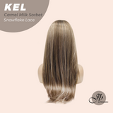 JBEXTENSION 22 Inches Camel Milk Sorbet Pre-Cut Snowflake Lace Frontlace Glueless Wig KEL CAMEL MILK SORBET【PERMATEASE】【BENDY EAR TABS】- M/L