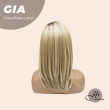JBEXTENSION 16 Inches Mix Blonde Pre-Cut Side Part Snowflake Lace Frontlace Glueless Wig GIA【BENDY EAR TABS】