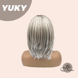 JBEXTENSION 14 Inches Ash Blonde White Wig Women Fashion Full Machine Wig YUKY【PERMATEASE】