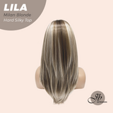 JBEXTENSION 20 Inches Scalpiana Milan Blonde Wolf Cut 3.5X4 Hard Silky Top Natural Scalp Effect Wig With Bangs LILA MILAN BLONDE