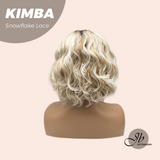 JBEXTENSION 12 Inches Mix Blonde Pre-Cut T Part Snowflake Lace Frontlace Glueless Wig KIMBA【BENDY EAR TABS】