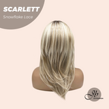 JBEXTENSION 19 Inches Curly Mix Blonde Pre-Cut T Part Snowflake Lace Frontlace Glueless Wig SCARLETT【BENDY EAR TABS】