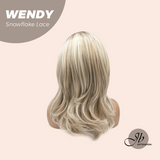 JBEXTENSION 18 Inches Mix Blonde Curly Pre-Cut Side Part Snowflake Lace Frontlace Glueless Wig WENDY【BENDY EAR TABS】- M/L