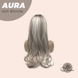 JBEXTENSION 26 Inches Long Ash Blonde Wig with Bangs AURA ASH BLONDE