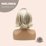 JBEXTENSION 10 Inches Mix Blonde Curly Pre-Cut T Part Snowflake Lace Frontlace Glueless Wig  MELINDA SNOWFLAKE【BENDY EAR TABS】