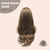 JBEXTENSION 24 Inches Long Curly Hair Light Brown Headband Wig SPIKE WAVE HAIR - LIGHT BROWN
