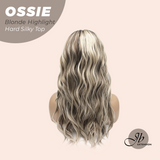 [PRE-ORDER] JBEXTENSION 22 Inches Scalpiana Long Wave Blonde Highlight 3.5X4 Hard Silky Top Natural Scalp Effect Wig with Bangs OSSIE BLONDE HIGHLIGHT