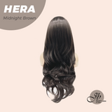 JBEXTENSION 28 Inches Long Wave Midnight Brown(Black/Brown) Wig with Bangs HERA MIDNIGHT BROWN