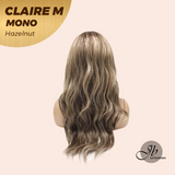 JBEXTENSION CLAIRE MONO Partial Monofilament Wig 22 Inches Hazelnut Curly Partial Mono Lace Glueless Wig CLAIRE MONO HAZELNUT【BENDY EAR TABS】