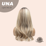 JBEXTENSION 22 Inches Light Mix Blonde Wave with Bangs Wig UNA LIGHT MIX BLONDE