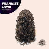JBEXTENSION FRANKIES MONO Monofilament Handmade Wig 6X5 Full Monofilament Hand Tied Top Wig 19 Inches Dark Brown Highlight Curly Mono Lace Handmade Futura Fiber Glueless Black Sapphire Wig FRANKIES MONO【BENDY EAR TABS】