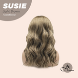 JBEXTENSION 16 Inches Light Brown Women Pre-Cut Frontlace Glueless Wig SUSIE LIGHT BROWN