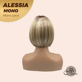 JBEXTENSION ALESSIA MONO Monofilament Handmade Wig 6X5 Full Monofilament Hand Tied Top Wig 10 Inches Bob Cut Mix Blonde Mono Lace Wig Glueless Wig ALESSIA MONO