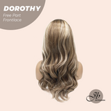 JBEXTENSION 22 Inches Mix Brown Curly Fiber X, Tangle Less Pre-Cut Free Part Frontlace Glueless Wig DOROTHY【FIBER X】