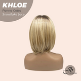 JBEXTENSION 12 Inches Bob Cut Panna Cotta Pre-Cut Snowflake Lace Frontlace Glueless Wig KHLOE PANNA COTTA【PERMATEASE】