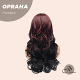 JBEXTENSION 23 Inches Curly Black Red Pre-Cut Frontlace Glueless Black Sapphire Wig OPRAHA