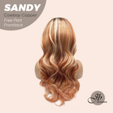 JBEXTENSION 24 Inches Cowboy Copper Curly 13X6 Lace Free Part Frontlace Glueless Wig SANDY COWBOY COPPER