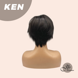 JBEXTENSION Short Hair 30% Real Human Hair Midnight Brown( Black/Brown) Unisex Wig Man Wig KEN