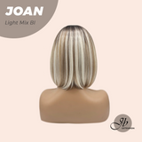 JBEXTENSION 10 Inches Bob Cut Light Mix Blonde Wig with Bangs JOAN LIGHT MIX BLONDE