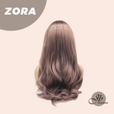 JBEXTENSION 22 Inches Purple with Dark Root Curly Wig with Bangs ZORA