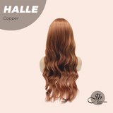 JBEXTENSION 27 Inches Long Wave Copper Wig with Bangs HALLE COPPER