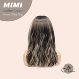 JBEXTENSION 16 Inches Scalpiana 3.5X4 Hard Silky Top Natural Scalp Effect Coffee Cream Body Wave Wig with Bangs Wig MIMI SILK TOP - COFFEE CREAM