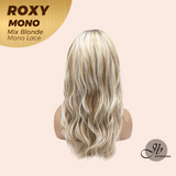 JBEXTENSION ROXY MONO Full Monofilament Handmade Full Lace Full Hand Tied Wig 19 Inches Mix Blonde Mono Lace Handmade Futura Fiber Wig with Anti-slip Silicone Strips Glueless Wig ROXY MONO - MIX BLONDE【BENDY EAR TABS】