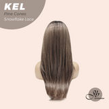 JBEXTENSION 22 Inches Pine Cones Pre-Cut Snowflake Lace Frontlace Glueless Wig KEL PINE CONES【PERMATEASE】【BENDY EAR TABS】