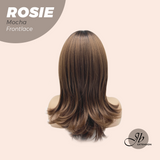JBEXTENSION 16 Inches Mocha Curly Women Pre-Cut Frontlace Glueless Wig with Bangs ROSIE MOCHA