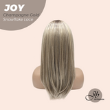 JBEXTENSION 19 Inches Champagne Gold Pre-Cut Arc Snowflake Lace Frontlace Glueless Wig JOY CHAMPAGNE GOLD【BENDY EAR TABS】