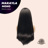 JBEXTENSION MAKAYLA MONO Monofilament Handmade Wig 6X5 Full Monofilament Hand Tied Top Wig 23 Inches Long Black Straight Mono Lace Handmade Futura Fiber Glueless Black Sapphire Wig MAKAYLA MONO【BENDY EAR TABS】