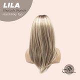 JBEXTENSION 20 Inches Scalpiana Shatush Blonde Wolf Cut 3.5X4 Hard Silky Top Natural Scalp Effect Wig With Bangs LILA SHATUSH BLONDE
