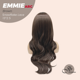 JBEXTENSION 26 Inches Long Curly Brown Pre-Cut Arc Snowflake Lace Frontlace Glueless Wig EMMIE ARC - BROWN【BENDY EAR TABS】