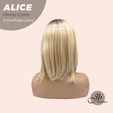 JBEXTENSION 12 Inches Panna Cotta Pre-Cut Side Part Snowflake Lace Frontlace Glueless Wig ALICE PANNA COTTA