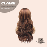 JBEXTENSION 22 Inches Scalpiana Cinnamon Spice 3.5X4 Hard Silky Top Natural Scalp Effect Women Wig with Bangs CLAIRE SILKY TOP - CINNAMON SPICE