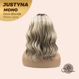 JBEXTENSION JUSTYNA MONO Monofilament Handmade Wig 6X5 Full Monofilament Hand Tied Top Wig 13 Inches Dark Blonde Mono Lace Wig with Anti-slip Silicone Strips Glueless Wig JUSTYNA MONO - DARK BLONDE【BENDY EAR TABS】