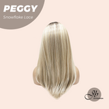 JBEXTENSION 19 Inches Long Straight Mix Blonde Pre-Cut Side Part Snowflake Lace Frontlace Glueless Wig PEGGY【BENDY EAR TABS】